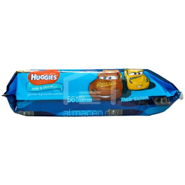 Toallitas Húmedas Huggies One & Done Fragancia a Pepino y Té Verde, 56 uds