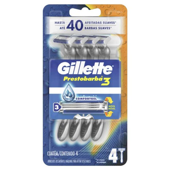 Afeitadora Desechable Gillette Prestobarba3 Hombre (4 uds)