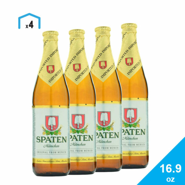 Cerveza Spaten München Hell, 16.9 oz (4 pack)