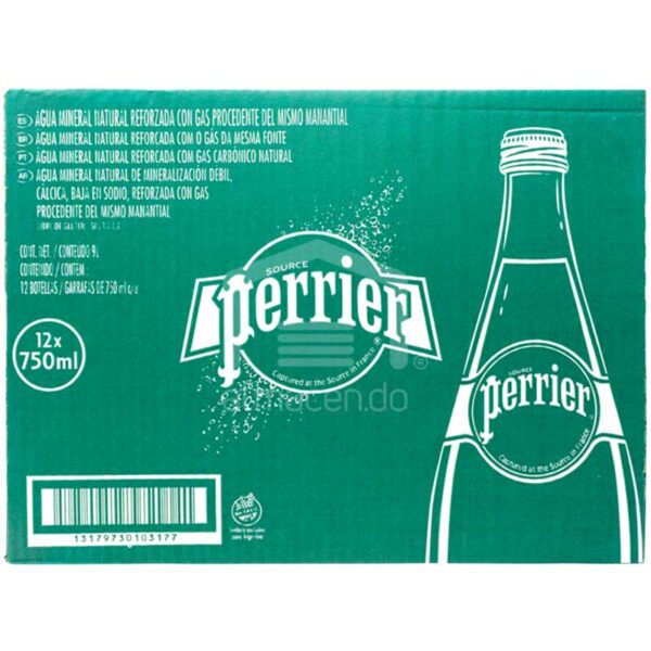 Agua Mineral Natural con Gas Perrier, 750 ml Caja (12 uds)