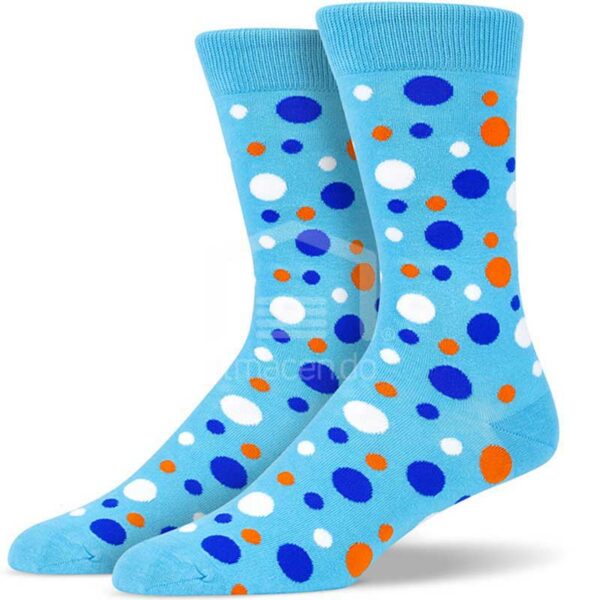 Medias Soxy Blue White Orange Polka Dots