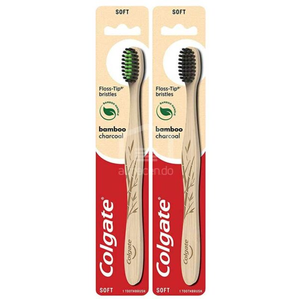 Cepillo Dental Colgate Bambú Carbón, 2 uds