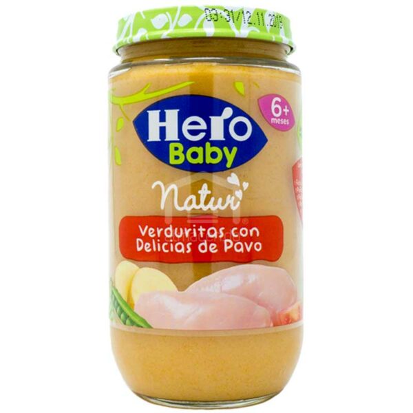 Compota HERO Baby Natur  Verduritas con Delicias de Pavo (A partir de los 6 meses), 235g