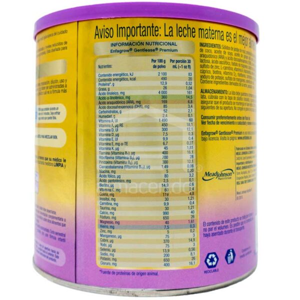 Enfagrow Gentlease Premium 2 Fórmula Infantil en Polvo, 567 g