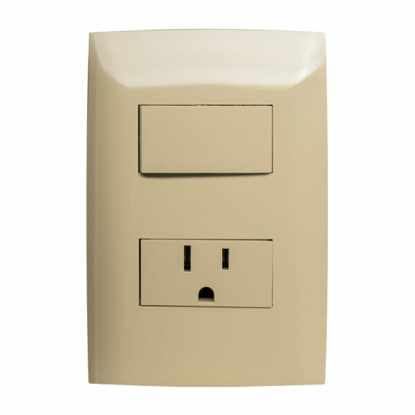 Interruptor Simple con Tomacorriente Leviton CIEN, 15 Amp