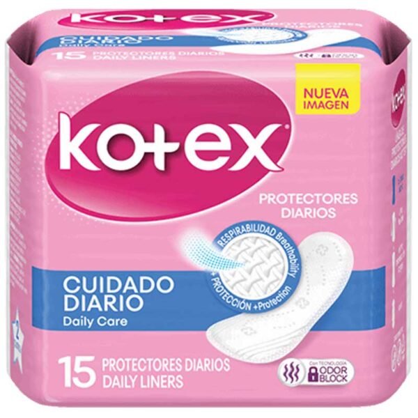 Protectores Diarios Femeninos Kotex Days Anatómicos, 15 uds