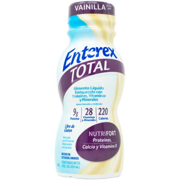 Suplemento Alimenticio Enterex Total Sabor Vainilla, 8 oz