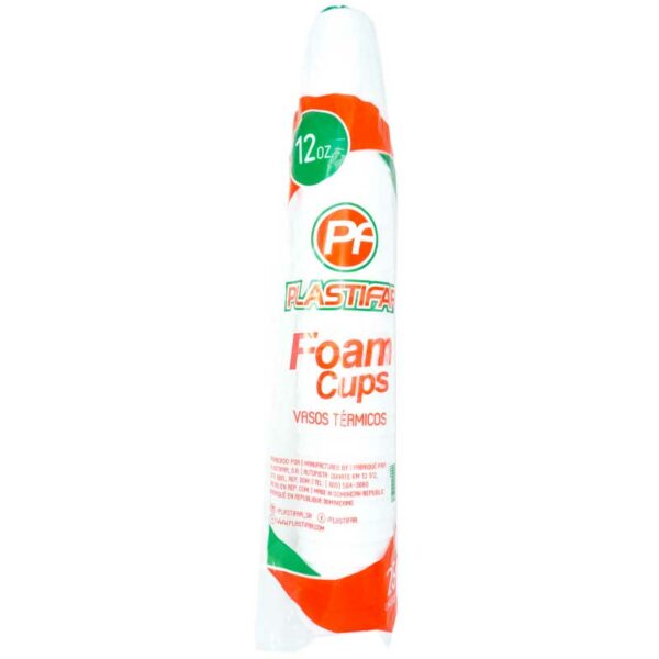 Vasos Desechables de Foam 12 oz Plastifar (25 uds)