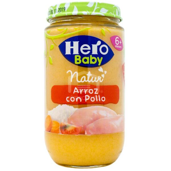 Compota HERO Baby Natur Arroz con Pollo (A partir de los 6 meses), 235g