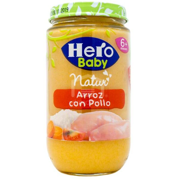 Compota HERO Baby Natur Arroz con Pollo (A partir de los 6 meses), 235g