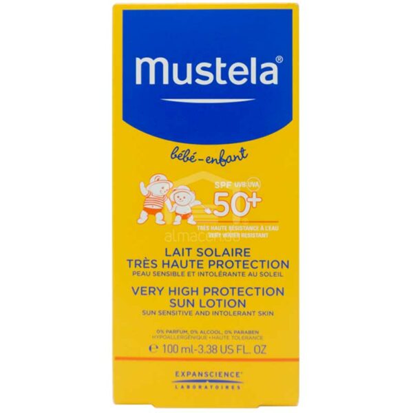 Loción Solar Muy Alta Protección Mustela Bebés y Niños, 100ml