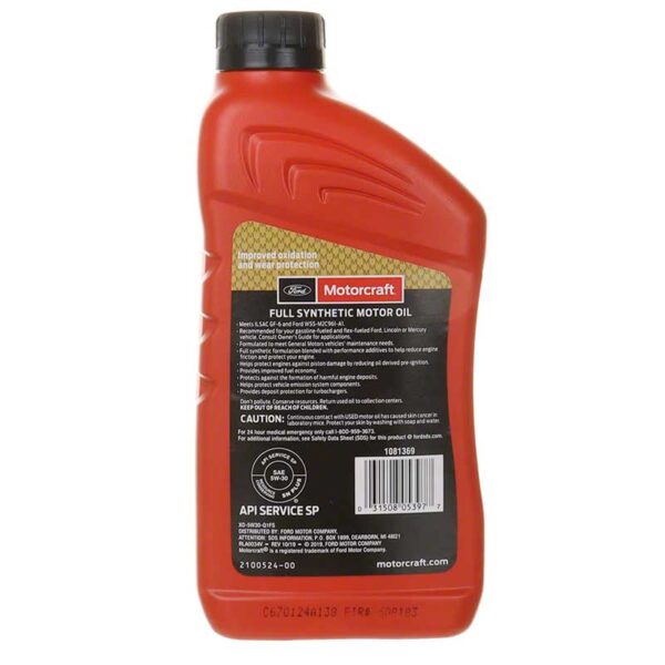 Aceite Motorcraft de Motor 5W-30 Mezcla Sintética, 946 ml